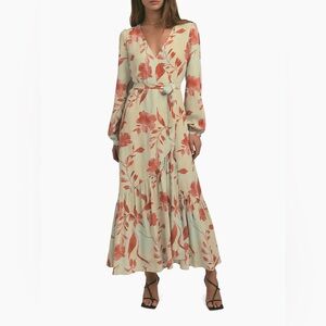 Favorite Daughter The Lady Like Floral Maxi Wrap Dress. Long sleeve size XS